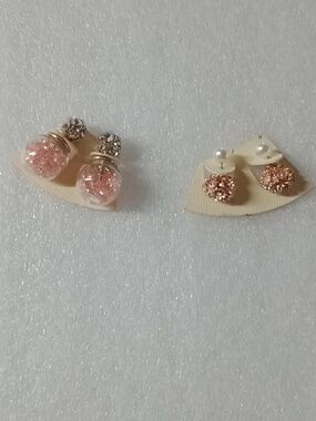 2 Pairs Double Post Earrings #A441